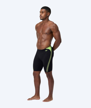 Speedo lange Badehose für Herren - Hyperboom Splice - Schwarz/Gelb