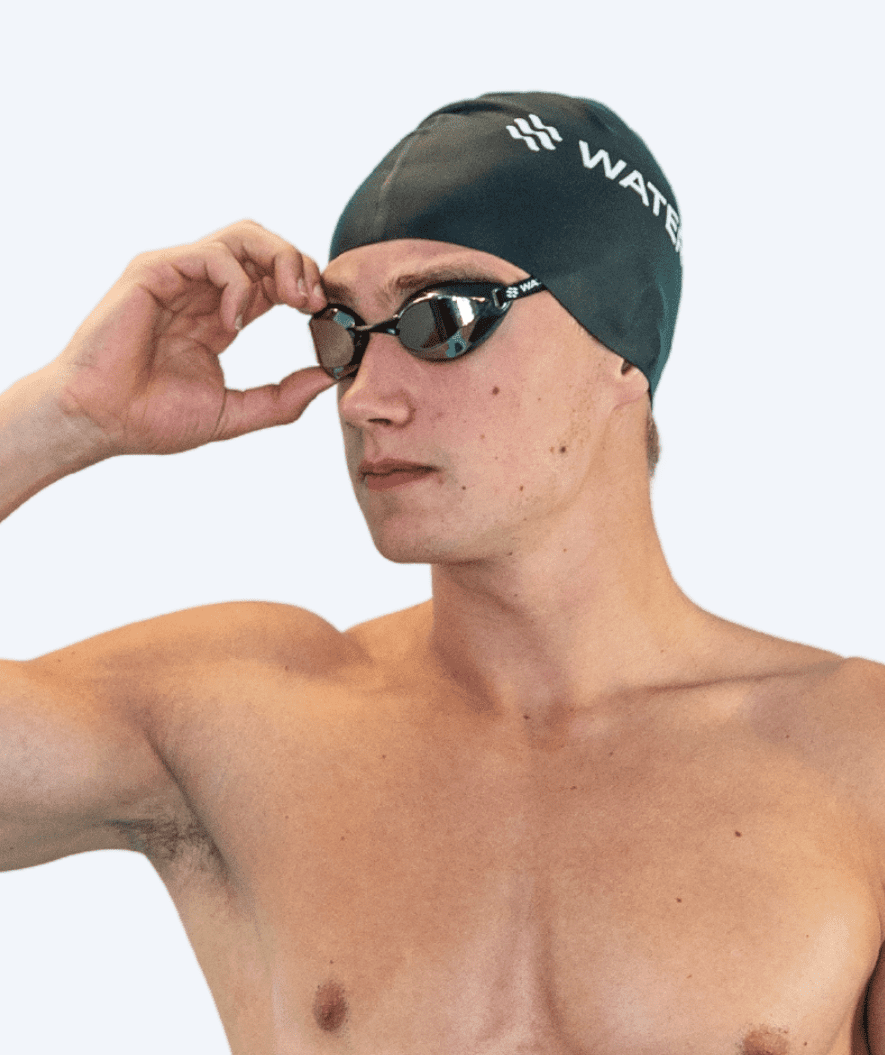 Watery Elite Schwimmbrillen - Poseidon Ultra Mirror - Schwarz/Silber