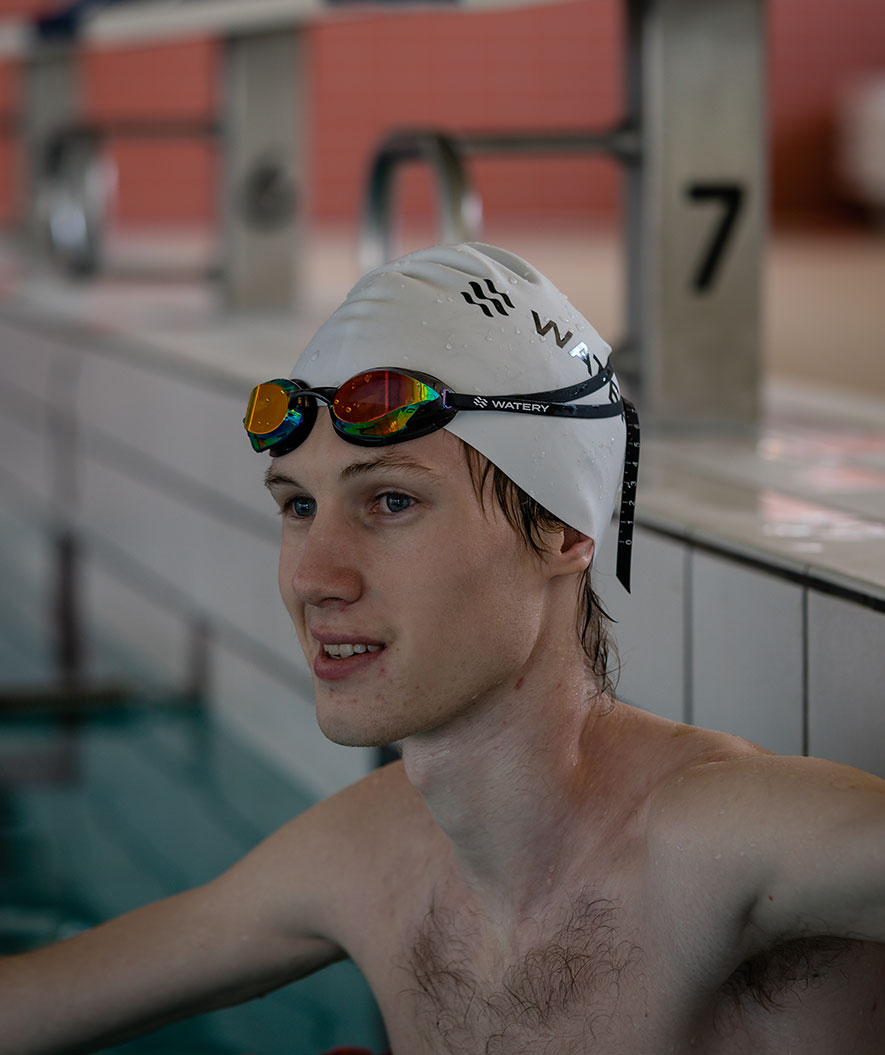 Watery Elite Schwimmbrillen - Poseidon Ultra Mirror - Schwarz/Silber