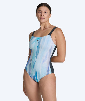 Arena Badeanzug mit Einlagen für Damen - Simona - Hellblau/Schwarz
