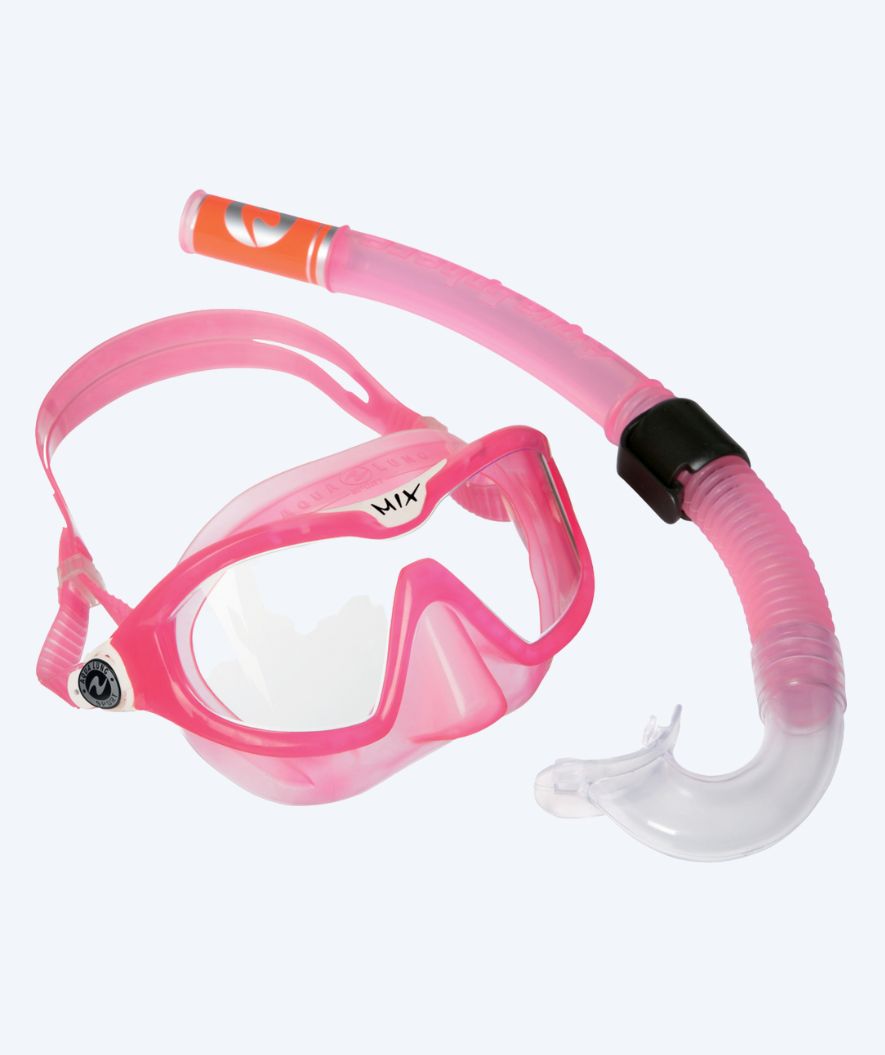 Aqualung Combo Schnorchelset für Kinder (4-8) - Combo Mix - Hellrosa/Weiß