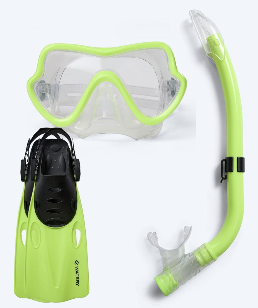 Watery Schnorchelset für Kinder (8-15) - Trigger/Masika - Gelb/Grün