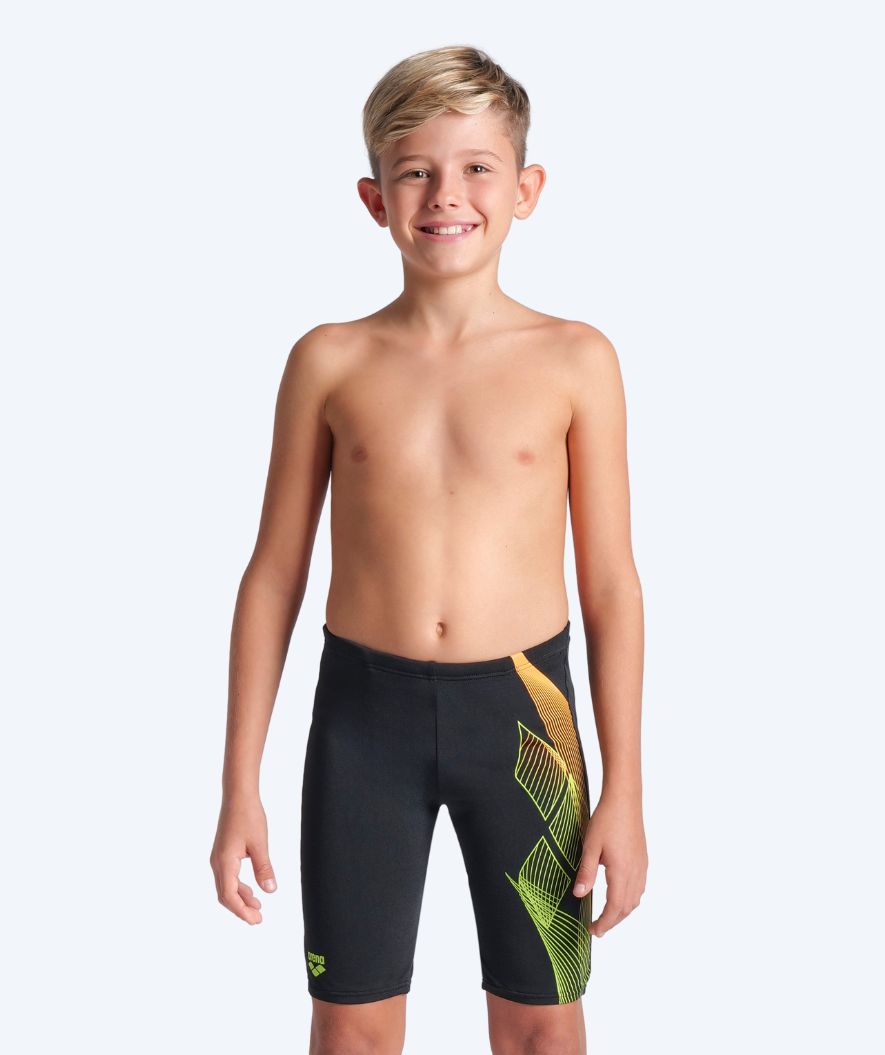 Arena lange Badehose für Jungen - Sea Water - Schwarz/Grün