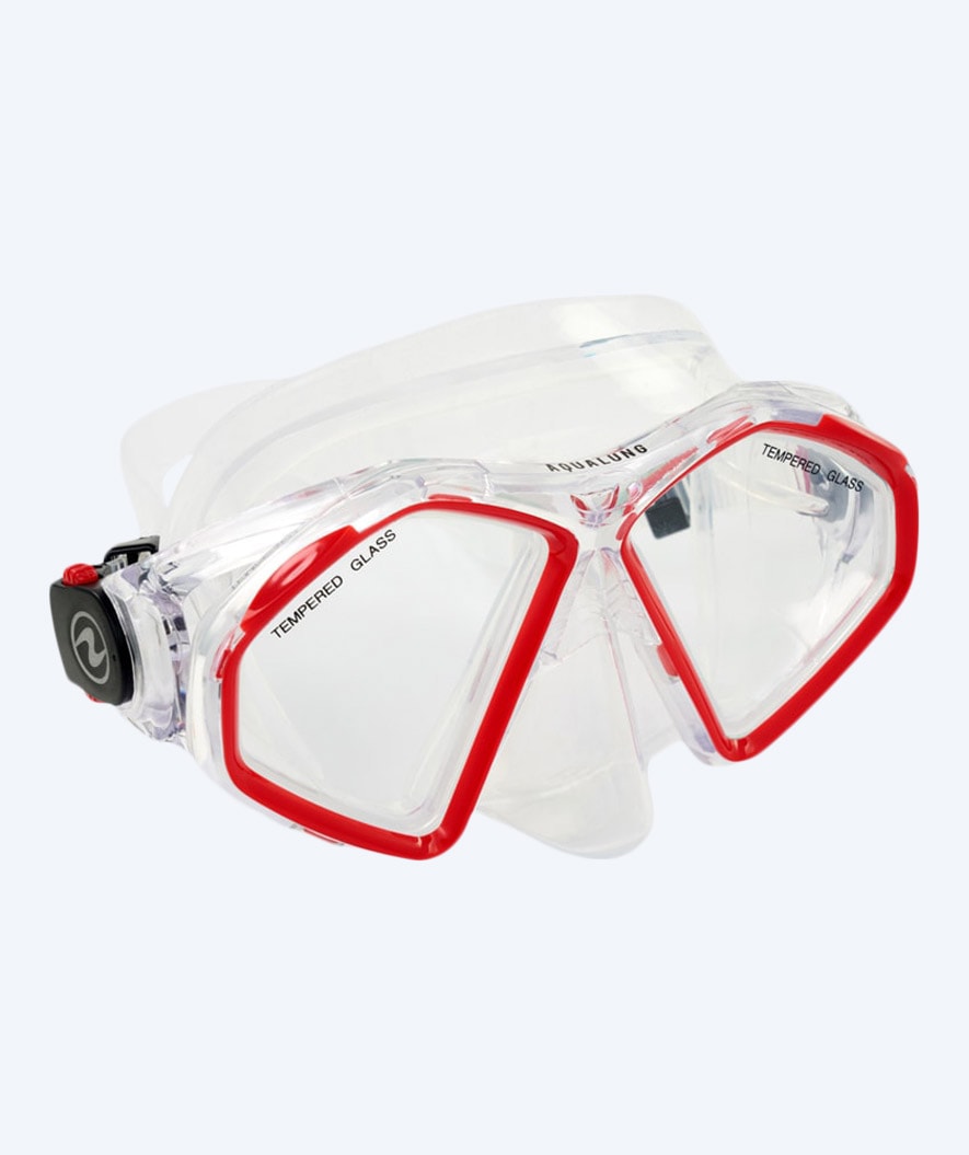 Aqualung Tauchmaske für Erwachsene - Hawkeye - Klar/Rot