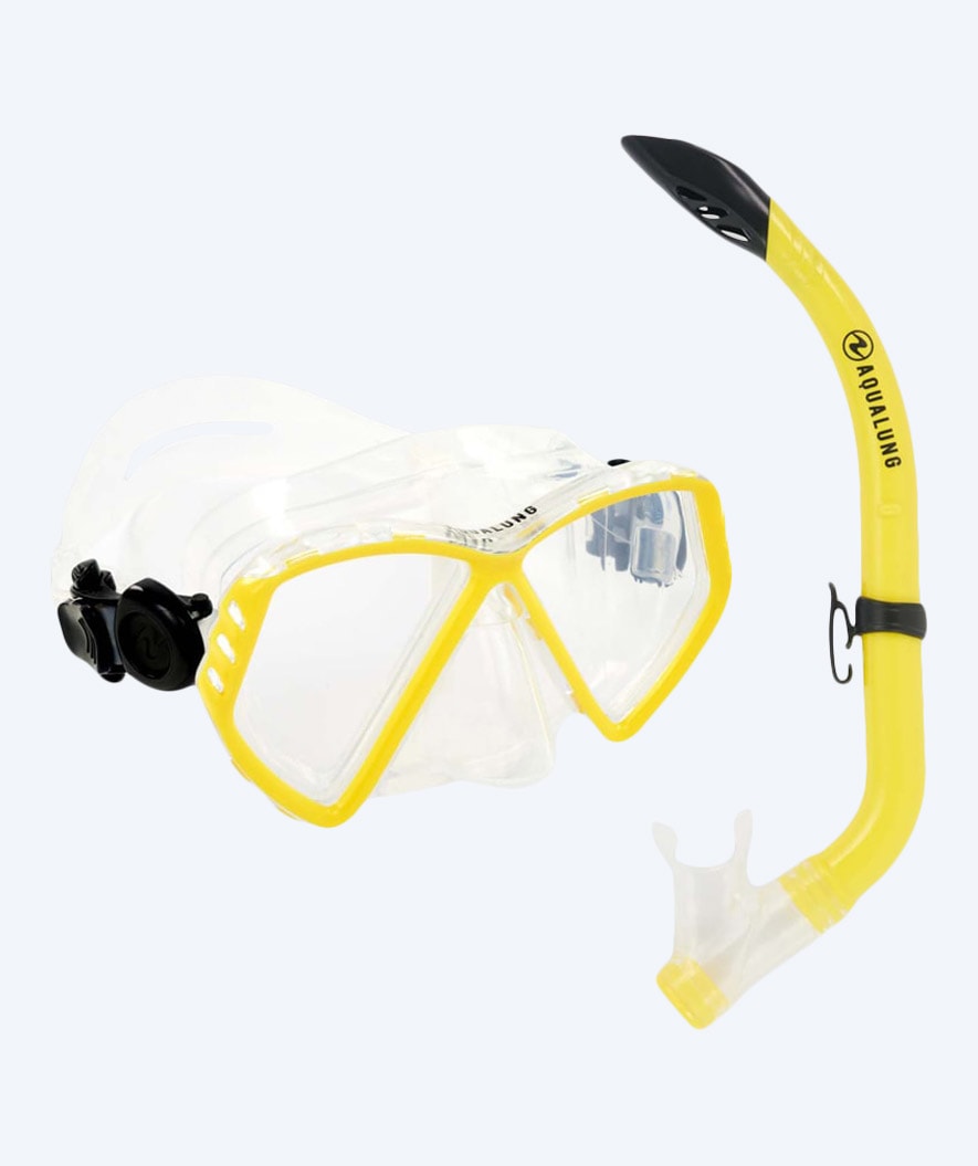 Aqualung Combo Schnorchelset für Kinder (8-18) - Combo Cub - Klar/Gelb