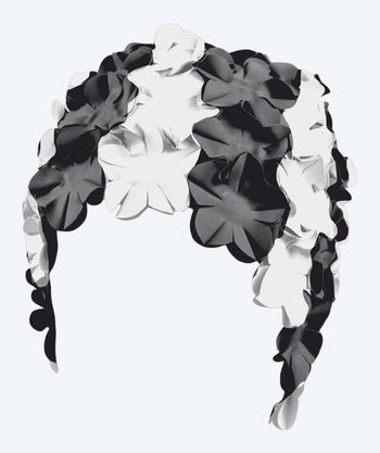 Beco Badekappe mit Blumen - Schwarz/Weiß