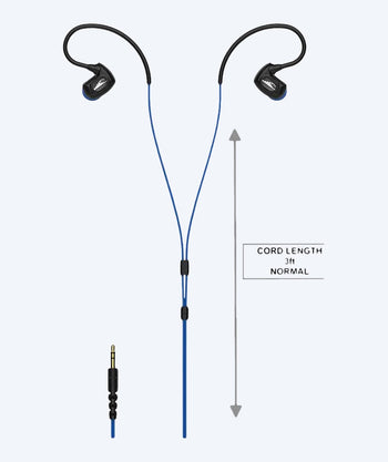 H2OAudio wasserdichte Kopfhörer - Surge SX10 Lange Schnur - Blau