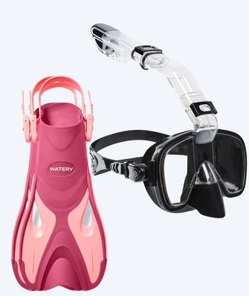 Watery Schnorchelset für Kinder - Fisher/Pearl - Rosa/Schwarz
