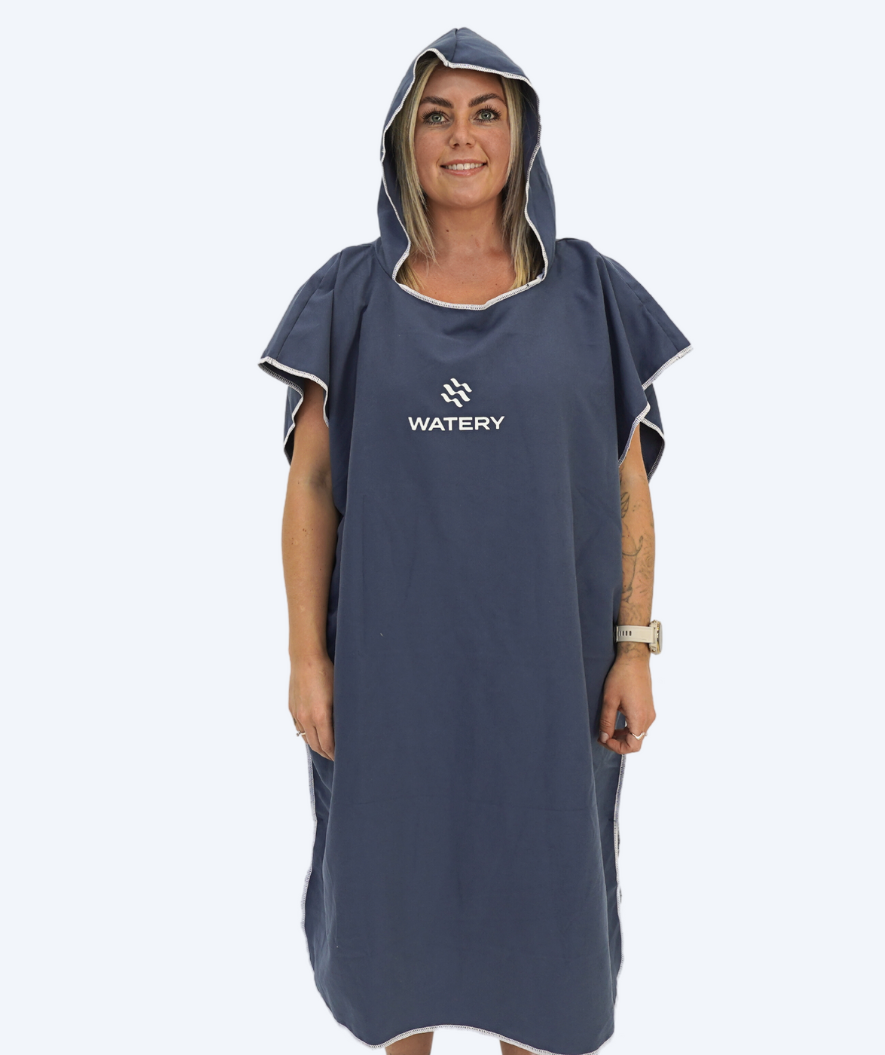 Watery Badeponcho für Erwachsene - Mikrofaser - Donkerblau