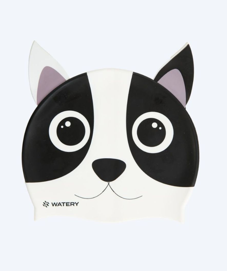 Watery Badekappe für Kinder - Dashers - Dog (Weiß/Schwarz)