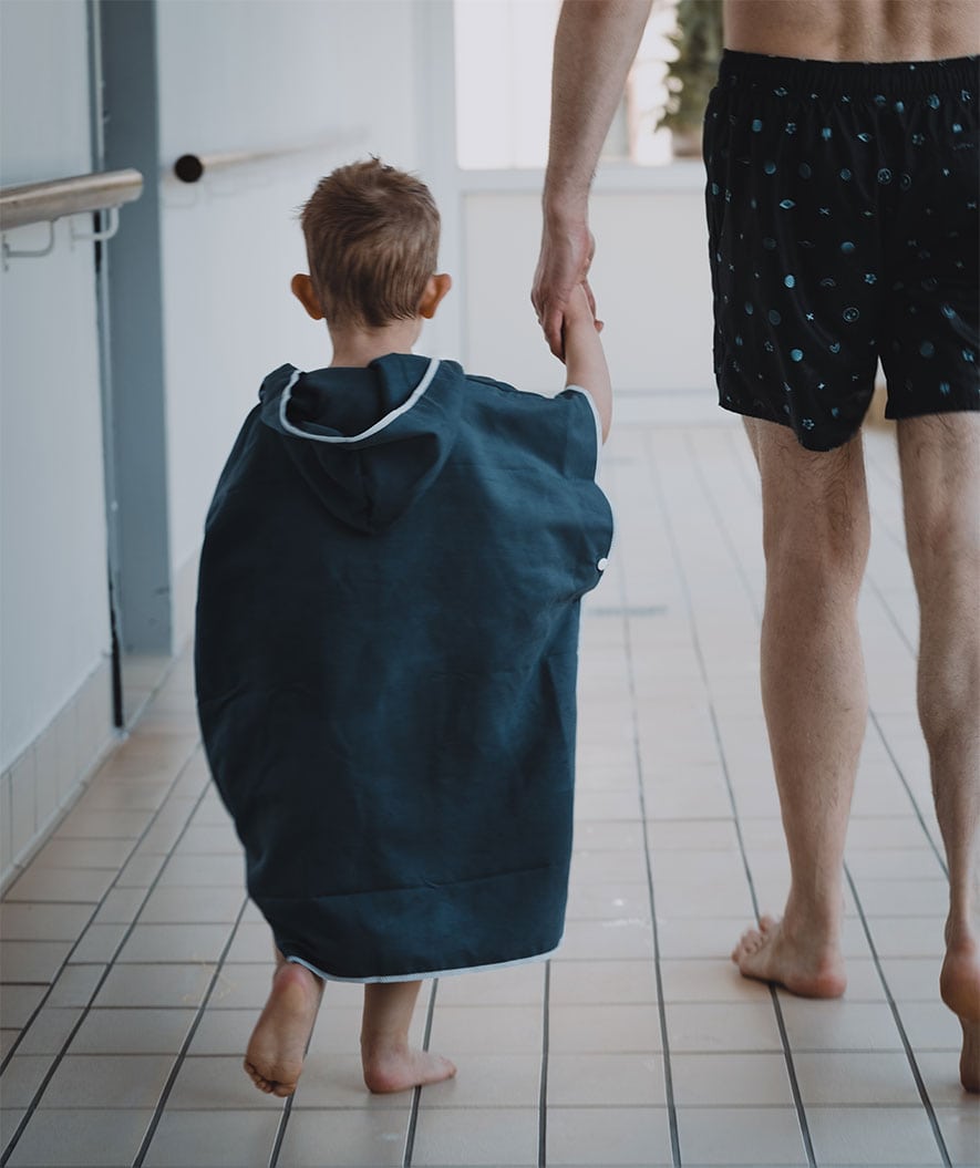 Watery Badeponcho für Kinder (1-6) - Mikrofaser - Donkerblau