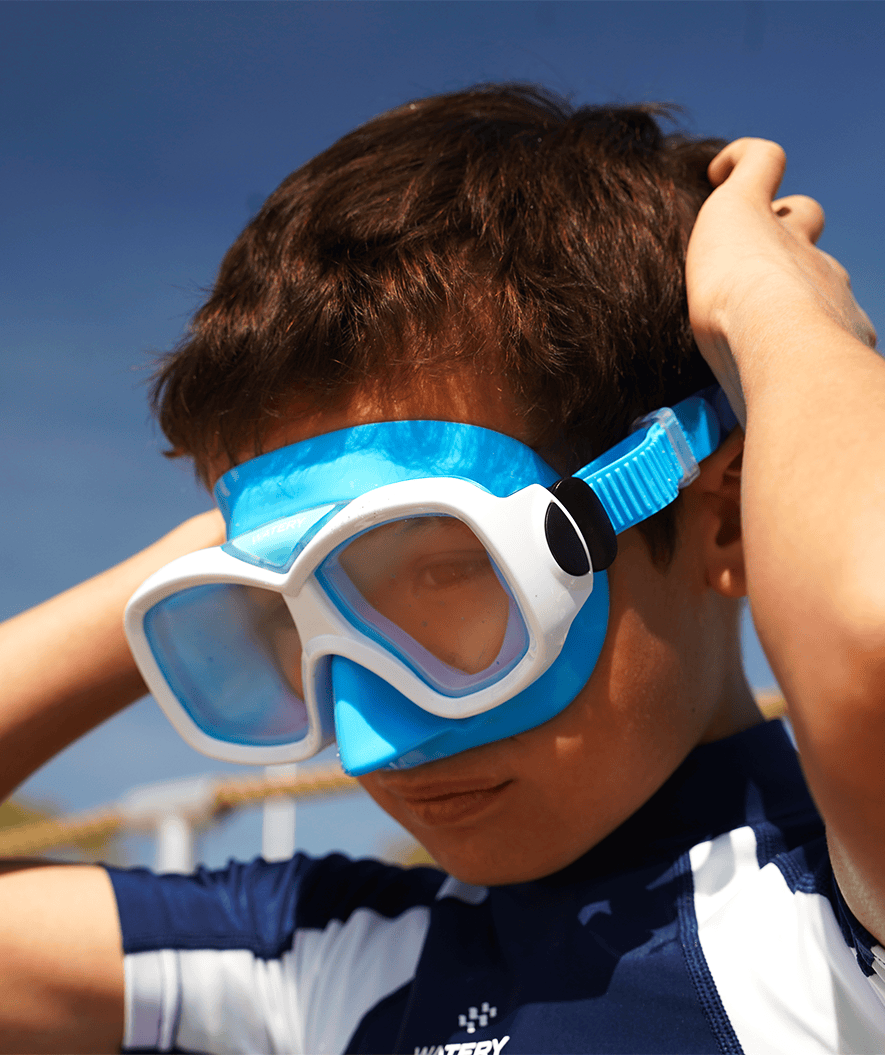 Watery Tauchmaske für Junioren (8-15) - Misu - Blau/Weiß
