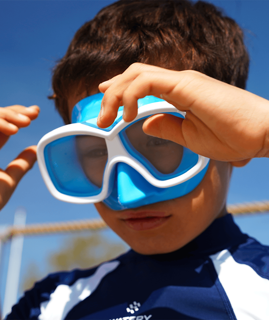 Watery Tauchmaske für Junioren (8-15) - Misu - Blau/Weiß