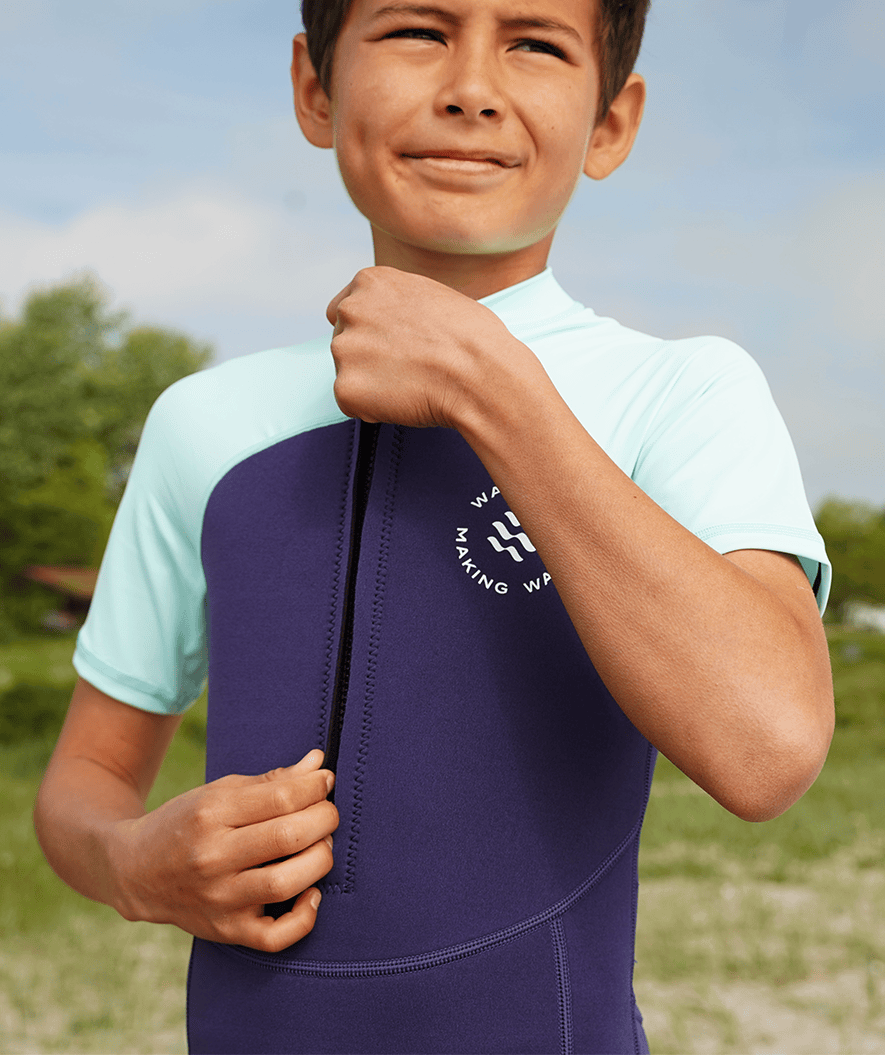 Watery UV Neoprenanzug für Kinder - Calypso Shorty - Donkerblau