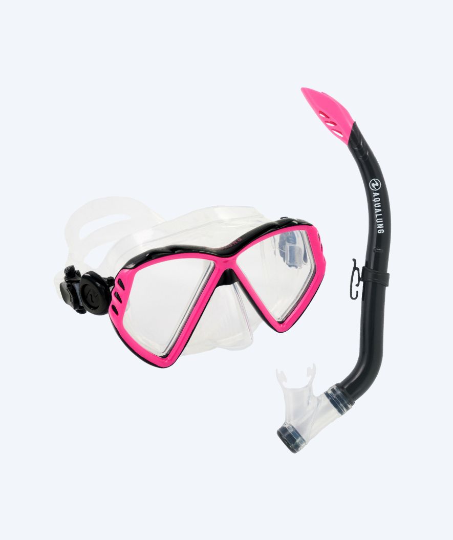 Aqualung Combo Schnorchelset für Kinder (8-18) - Combo Cub - Klar/Hellrosa