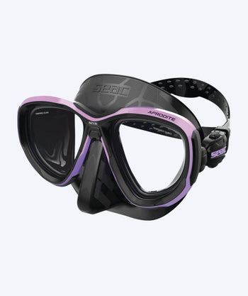 SEAC Tauchmaske für Erwachsene - Afrodite - Schwarz/rosa