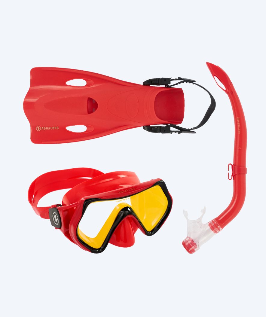 Aqualung snorkelsæt til børn - Hero - Rød/gul