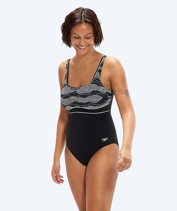 Speedo Badeanzug für Damen - Contour Eclipse - Schwarz/Weiß