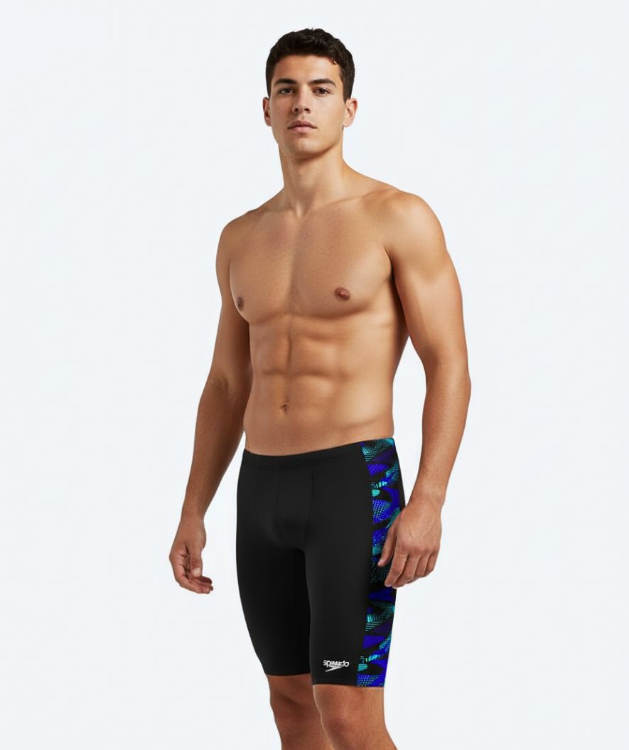 Speedo lange Badehose für Herren - Hyperboom Panel - Schwarz/Donkerblau