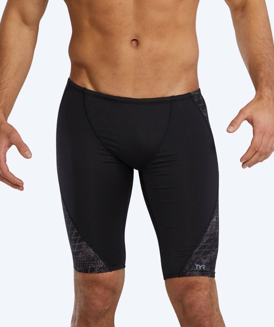 TYR lange Badehose für Herren - Blade Splice - Schwarz/Dunkelgrau
