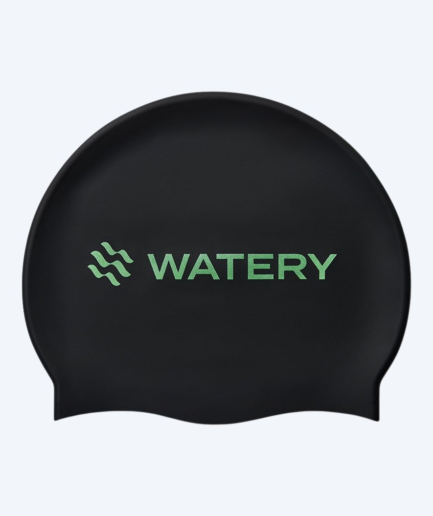 Watery Badekappe - Signature Metallic - Schwarz/Grün