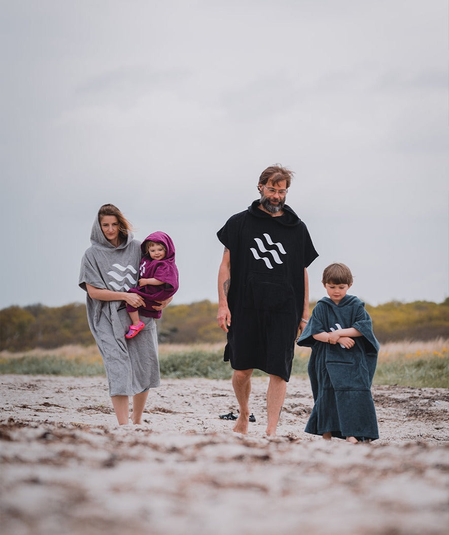 Watery Badeponcho für Kinder (1-6) - Baumwolle - Donkerblau
