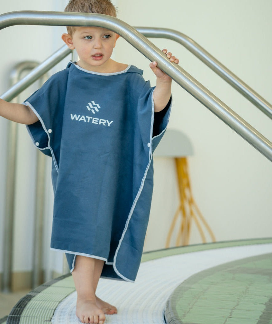 Watery Badeponcho für Kinder (1-6) - Mikrofaser - Donkerblau