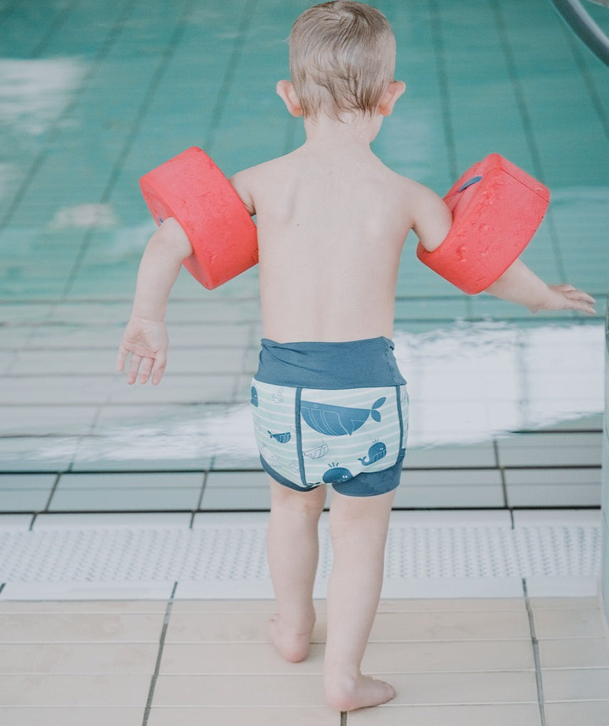 Watery Schwimmwindelhosen für Kinder - Neoprene Swim Nappy - Purple Stripes