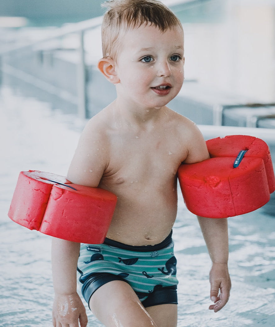 Watery Schwimmwindelhosen für Kinder - Neoprene Swim Nappy - Purple Stripes