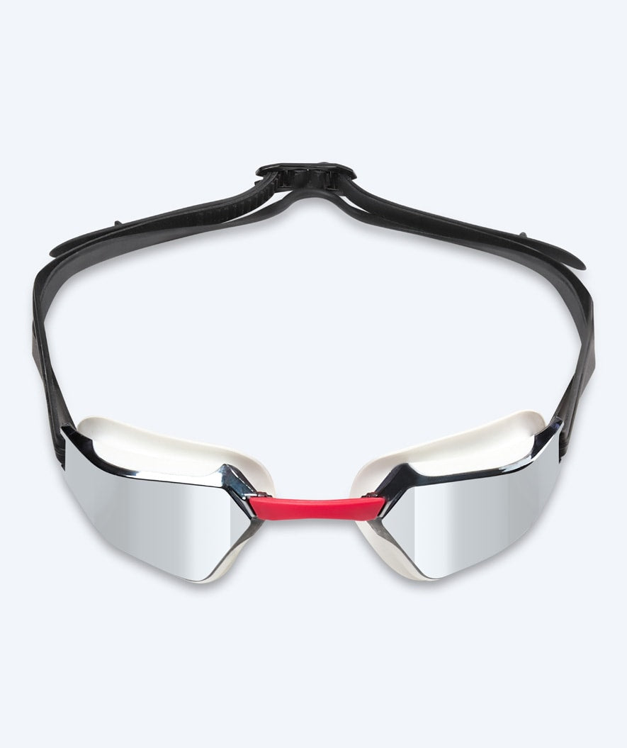 Watery Wettkampf Schwimbrille - Brooks Mirror - Weiß/Silber