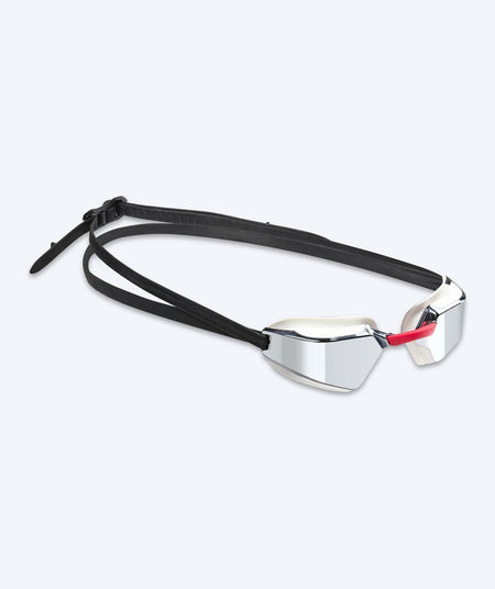 Watery Wettkampf Schwimmbrille - Brooks Mirror - Weiß/silber