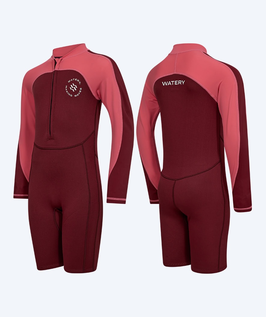 Watery UV Neoprenanzug für Kinder - Calypso Langarm - Rot/Rosa