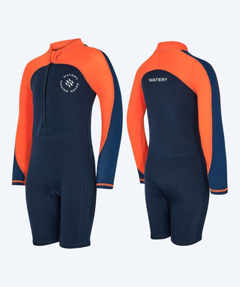 Watery UV Neoprenanzug für Kinder - Calypso Langarm - Orange/Blau