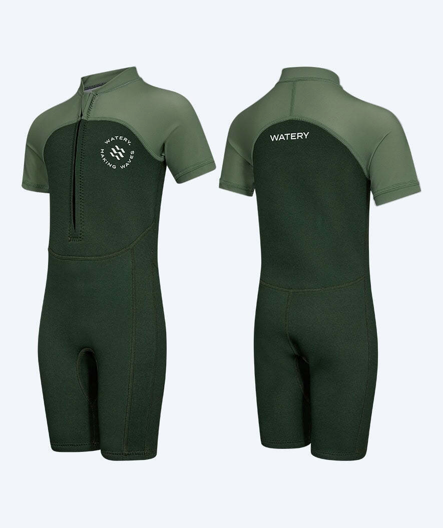 Watery UV Neoprenanzug für Kinder - Calypso Shorty - Grün/Hellgrün