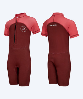 Watery UV Neoprenanzug für Kinder - Calypso Shorty - Rot/Rosa