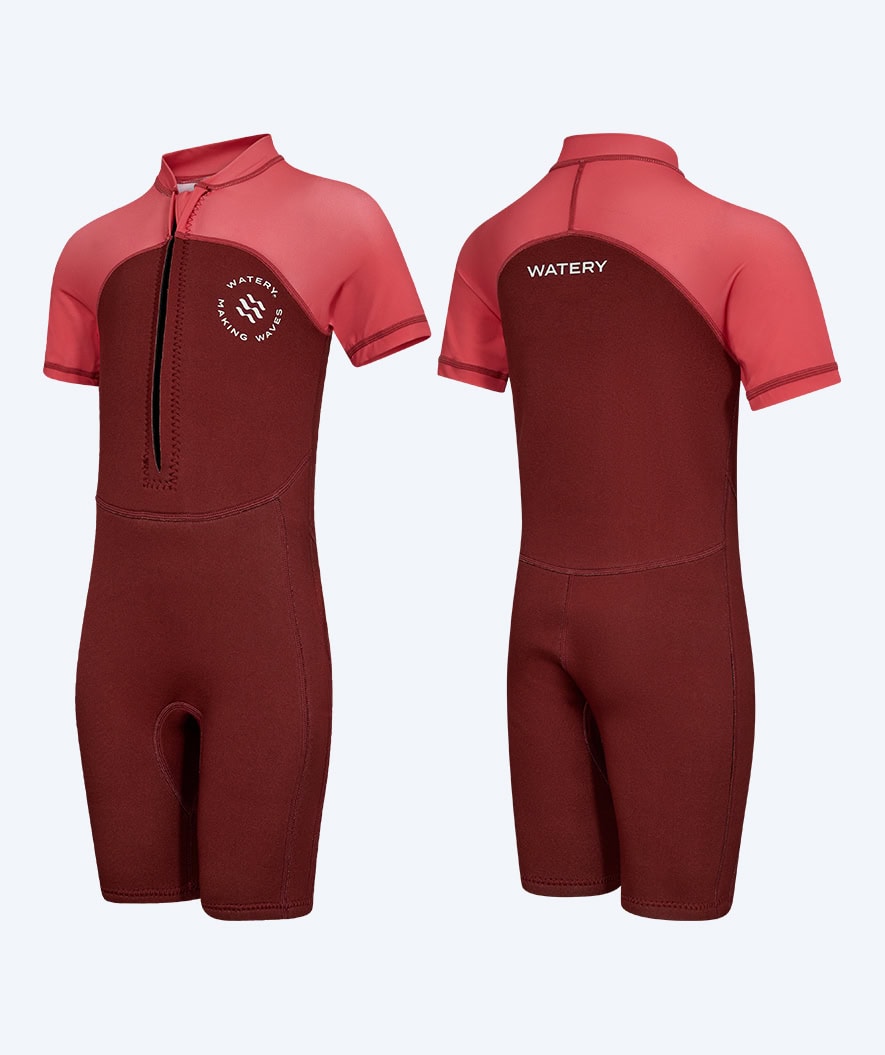 Watery UV Neoprenanzug für Kinder - Calypso Shorty - Rot/Rosa