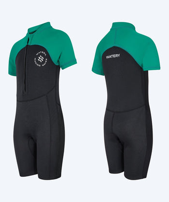 Watery UV Neoprenanzug für Kinder - Calypso Shorty - Grün/Schwarz