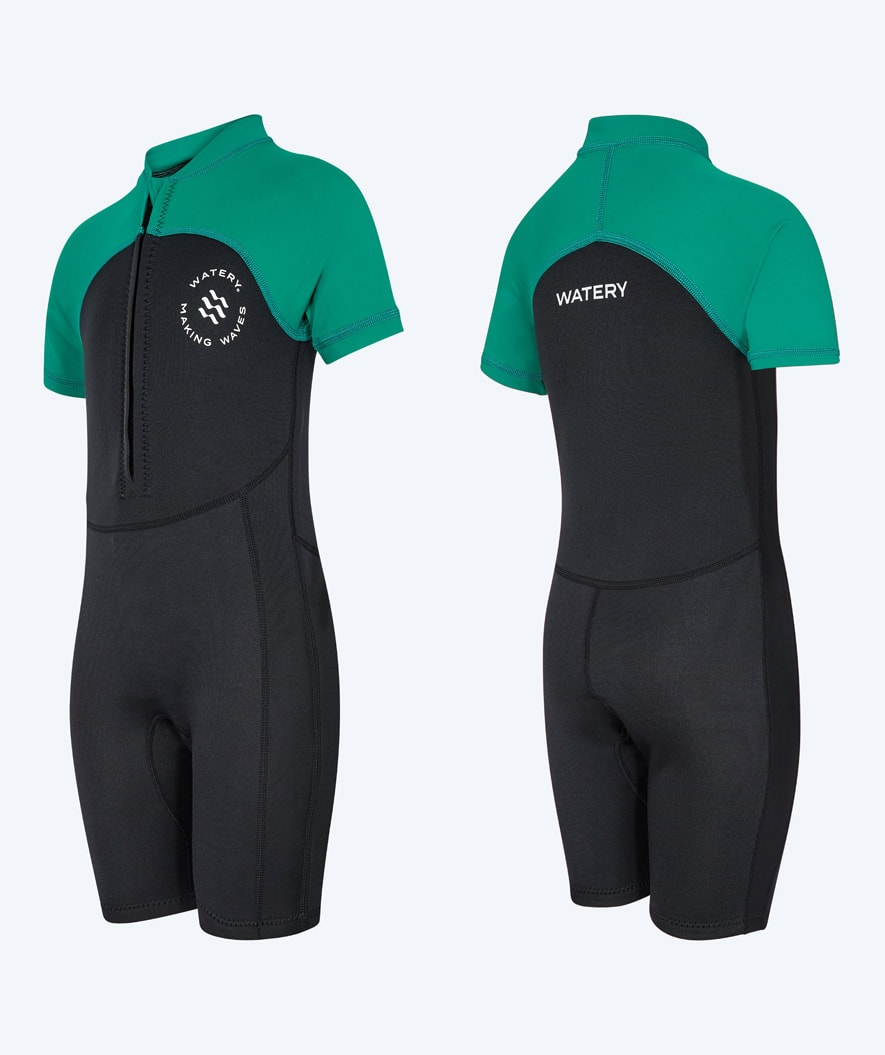 Watery UV Neoprenanzug für Kinder - Calypso Shorty - Grün/Schwarz