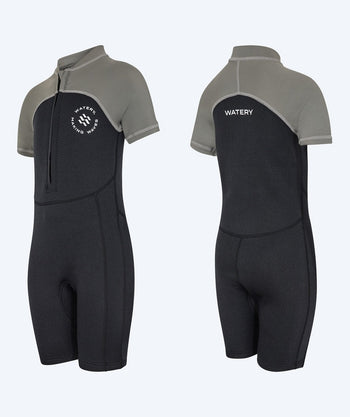 Watery UV Neoprenanzug für Kinder - Calypso Shorty - Grau/Schwarz