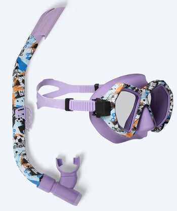 Watery Combo Schnorchelset für Junioren (8-15) - Riku Camo - Lila