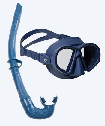 Watery Combo Schnorchelset für Erwachsene - Douglas/Cliff - Dunkelblau/Blau
