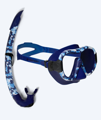 Watery Combo Schnorchelset für Erwachsene - Rudder Camo - Dunkelblau