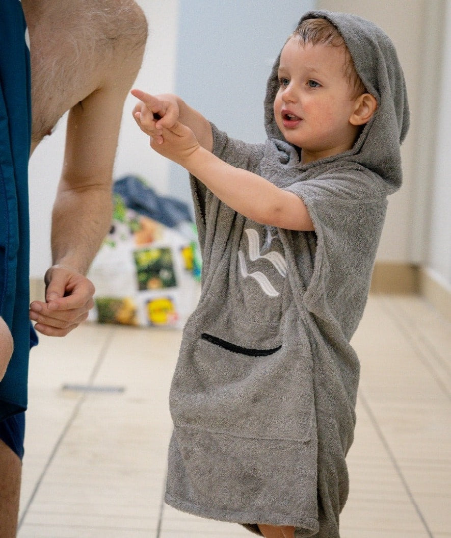 Watery Badeponcho für Kinder (1-6) - Baumwolle - Donkerblau