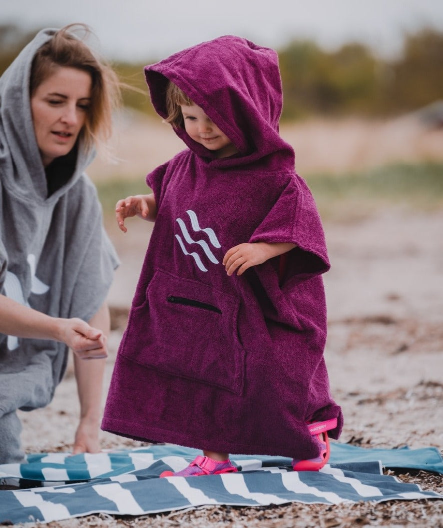 Watery Badeponcho für Kinder (1-6) - Baumwolle - Donkerblau