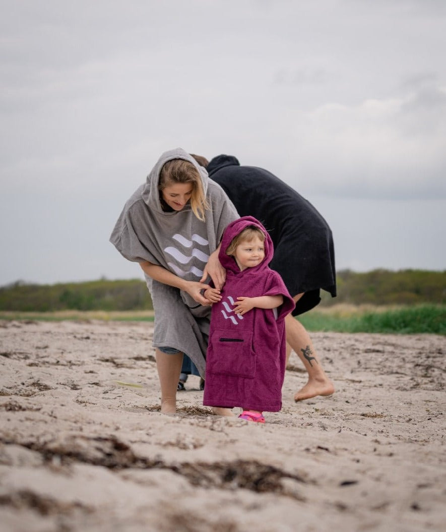 Watery Badeponcho für Kinder (1-6) - Baumwolle - Donkerblau