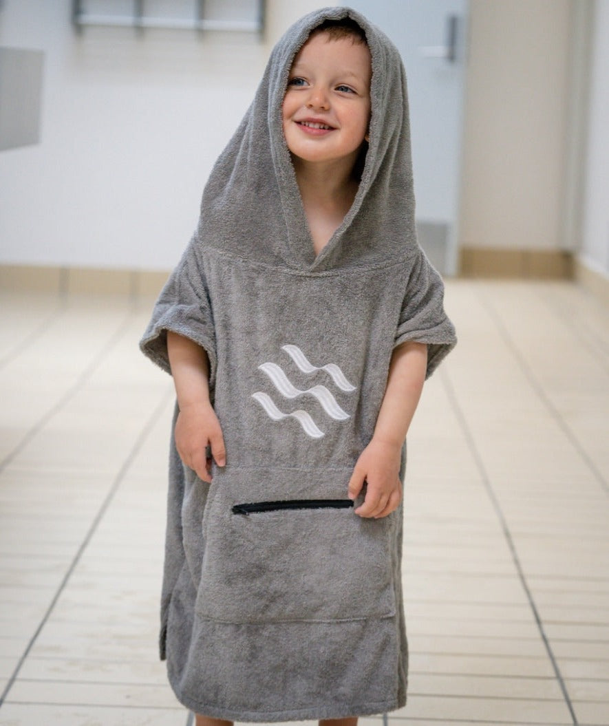 Watery Badeponcho für Kinder (1-6) - Baumwolle - Donkerblau