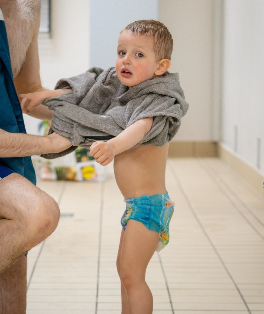 Watery Badeponcho für Kinder (1-6) - Baumwolle - Donkerblau