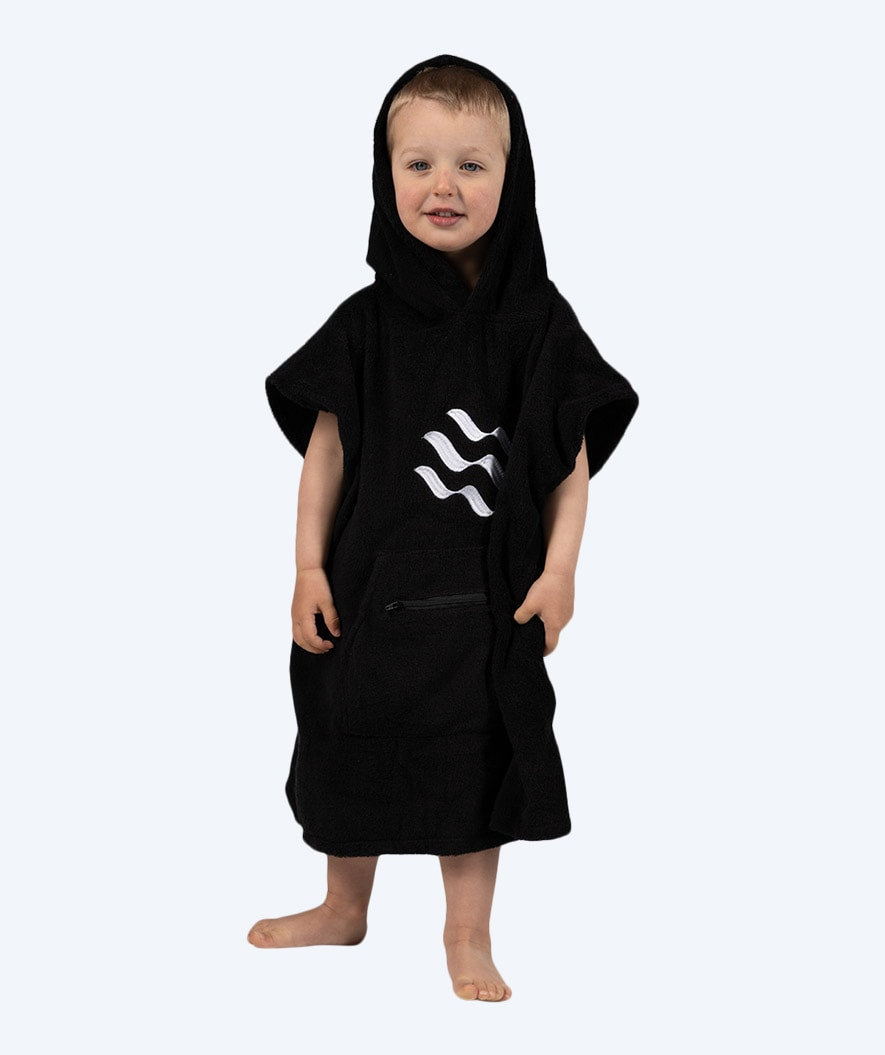 Watery Badeponcho für Kinder (1-6) - Baumwolle - Schwarz
