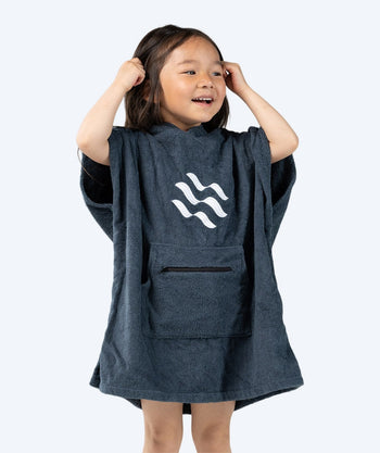 Watery Badeponcho für Kinder (1-6) - Baumwolle - Donkerblau