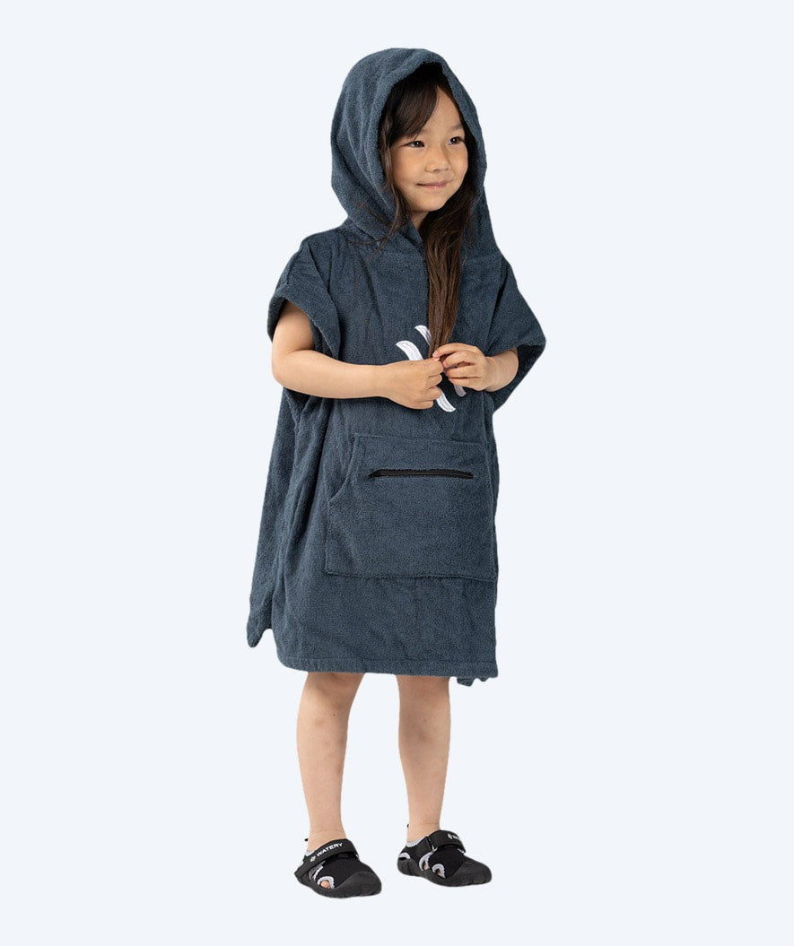 Watery Badeponcho für Kinder (1-6) - Baumwolle - Donkerblau
